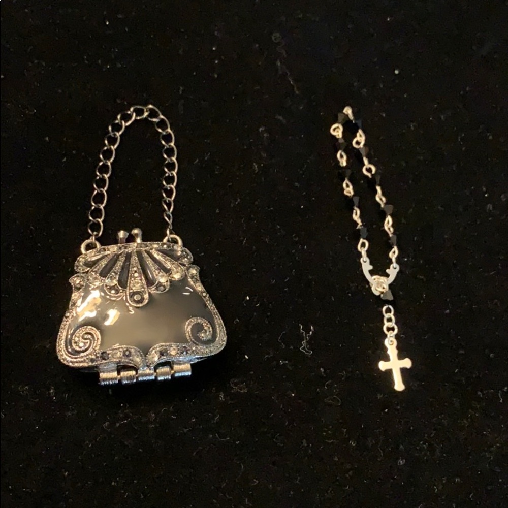Mini handmade rosary with mini purse holder